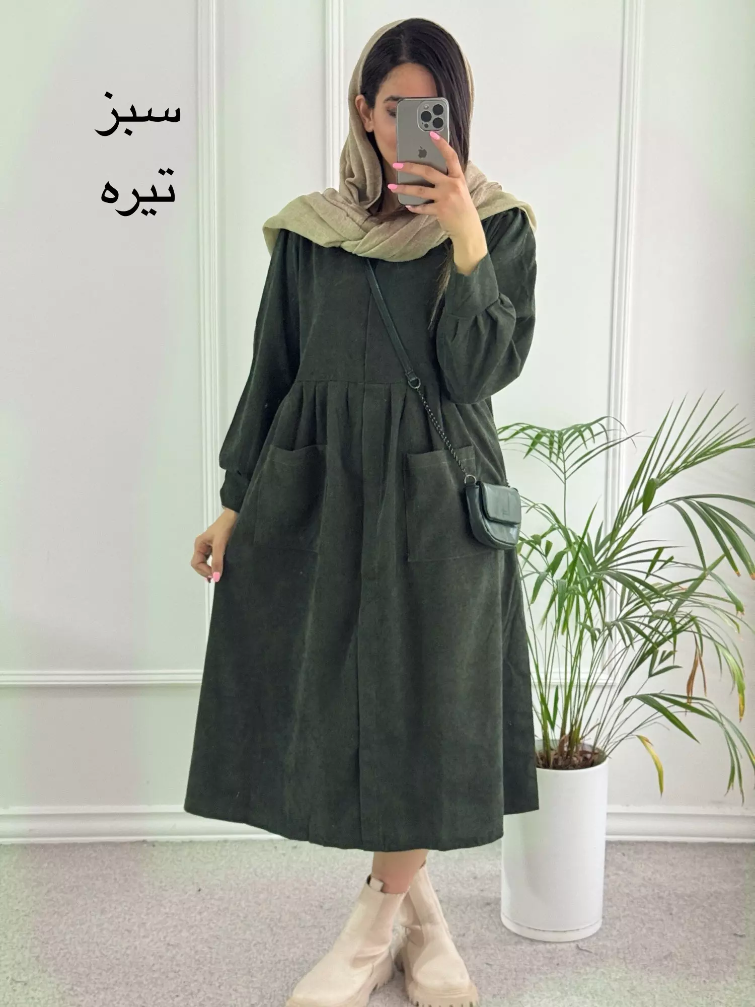 مانتو پیراهنی دو جیب